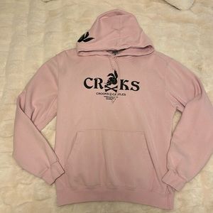 Crooks and castles pink hooded sweatshirt